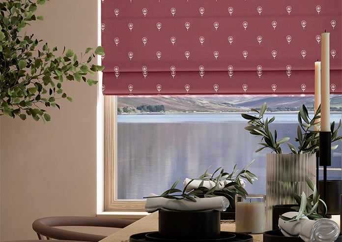 Emily Bond Wild Thyme, Burgundy - Roman Blind - Image 5
